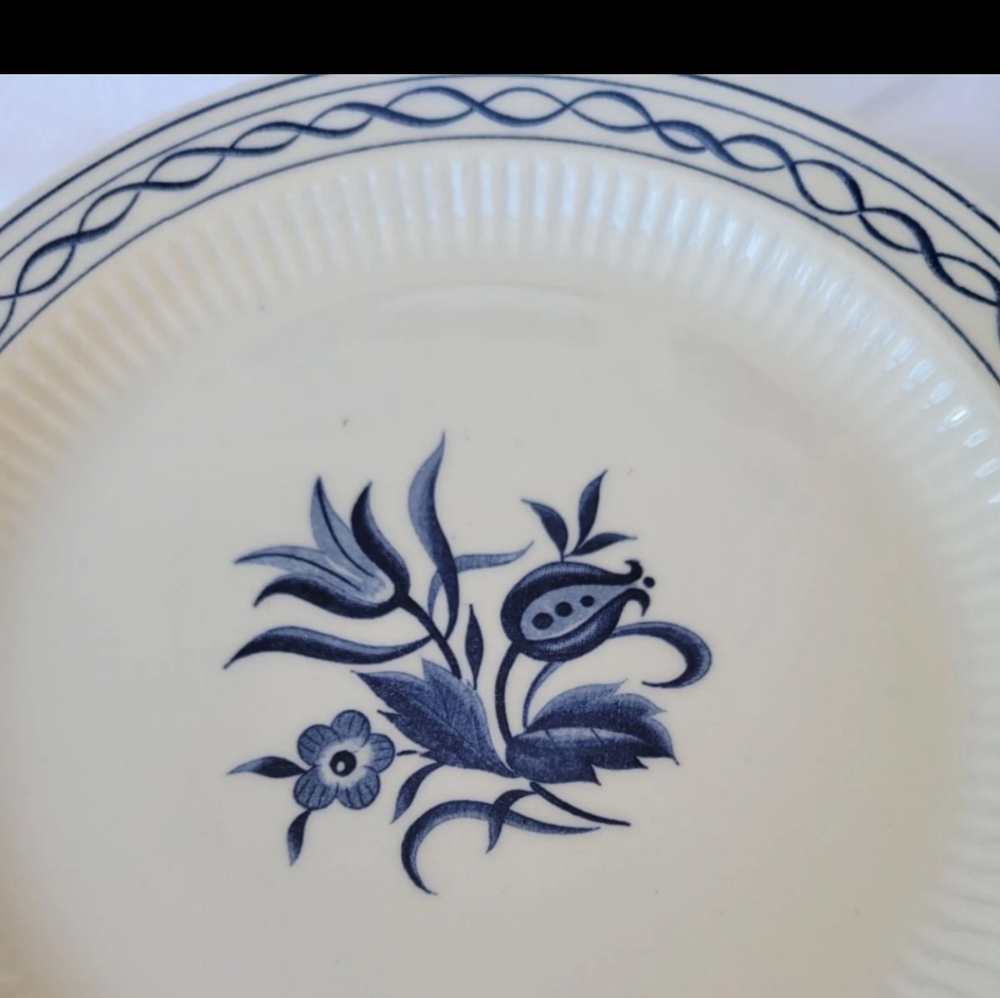 Vintage Amcrest Concord ironstone blue white plates set of 6 Japan 7 1/4" - Picture 3 of 9